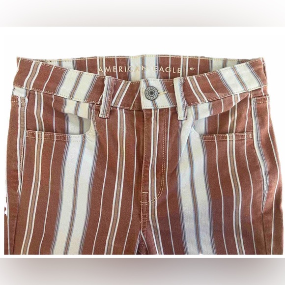 American Eagle Ne(x)t Level Stretch Striped Jeans/Jeggings; size 6, fits like 4 - Picture 3 of 5